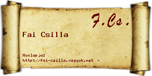 Fai Csilla névjegykártya